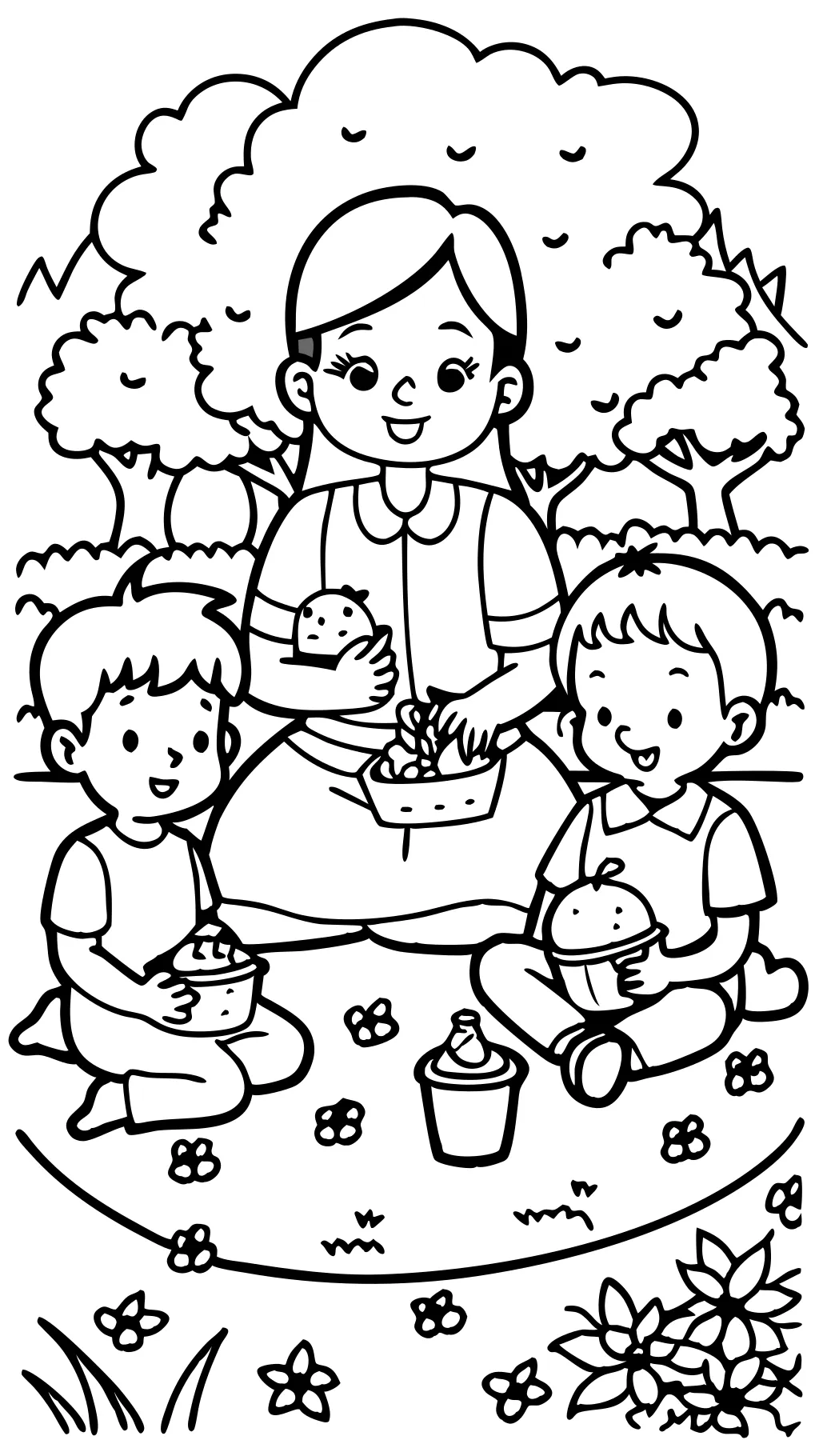 coloring page of mother